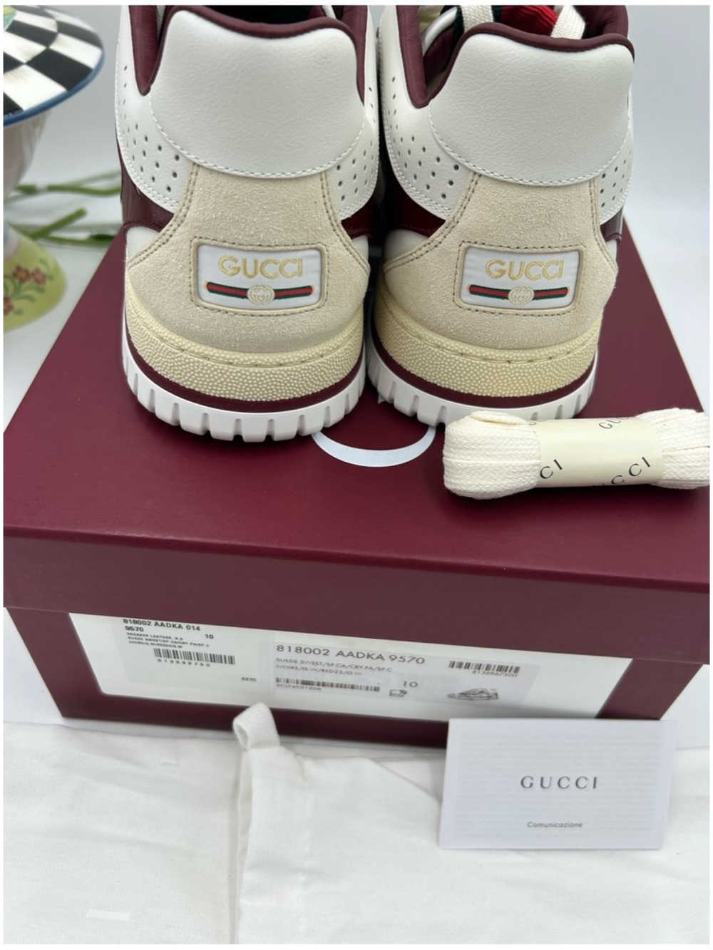 Men's Gucci re-Web leather sneakers with red accents size
10 fits 10.5 US - Picture 5 of 7